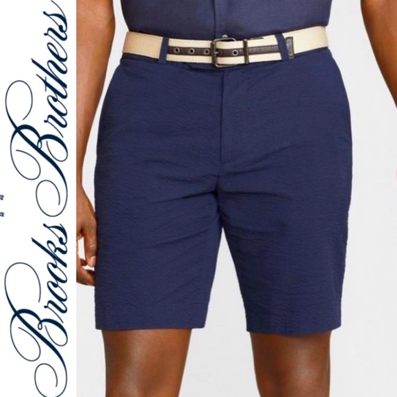 NWT Brooks Brothers Bermuda Shorts Seersucker Blue Men’s 44 Preppy 100064821 - Picture 2 of 15